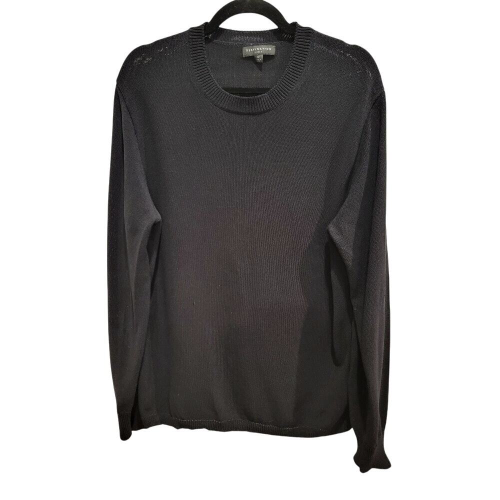 J Crew Destination Sweater Black Pullover Men's Sz M Long Sleeve Workwear